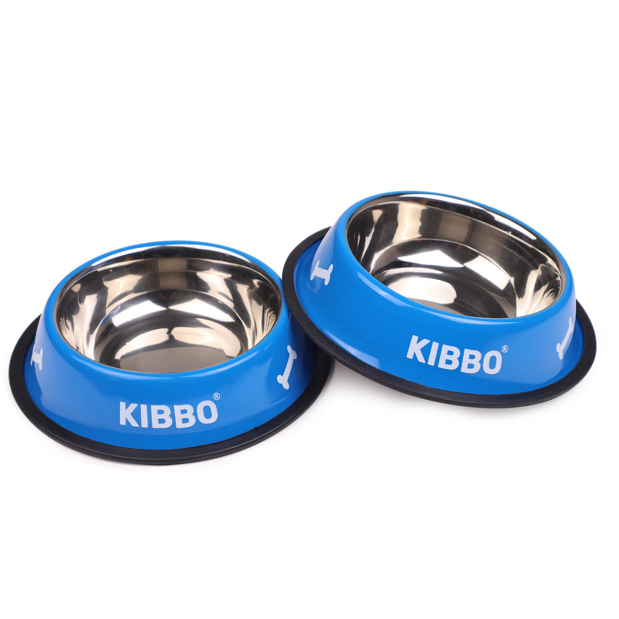 Kibbo Food Grade Stainless Steel Dog And Cat Bowl| Anti Skid Water & Food Feeding Pet Bowl| Premium & Vibrant Colors|750 Ml Prin