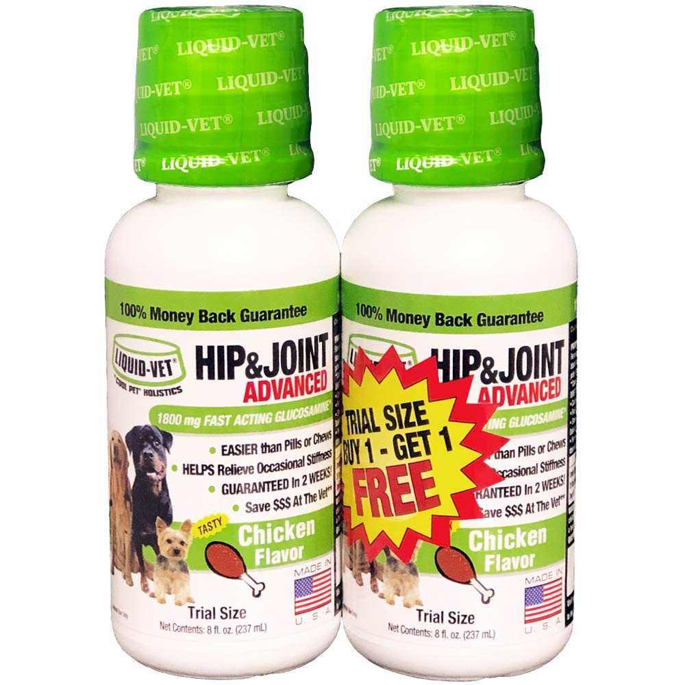 Liquid-Vet K9 Hip & Joint Advanced Formula, Chicken Flavor, 8 Oz Bogo Trial Pack