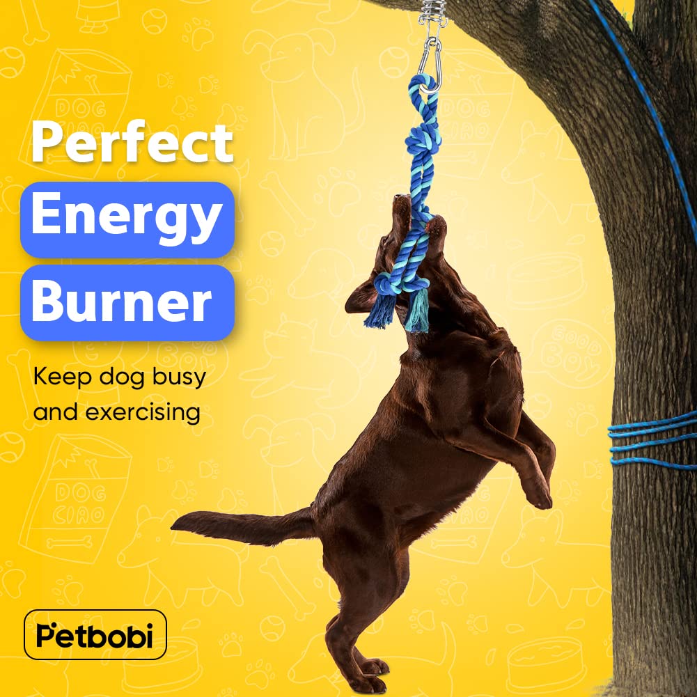 Petbobi Bungee Dog Toy, Tree Tug Toy for Pitbull Interactive & Exercise, Spring Pole Tug of War Toy with Durable Rope, Muscle Bu