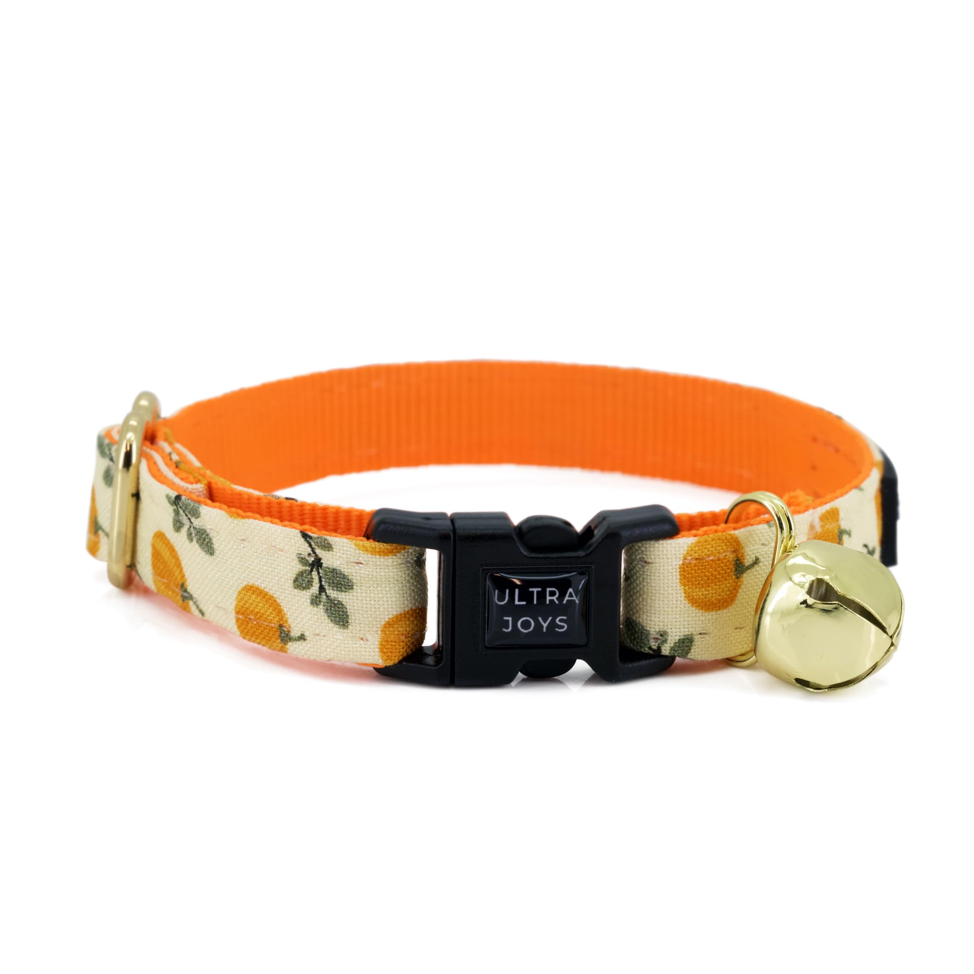 Ultra Joys Breakaway Cat Collar With Bells - Boy & Girl Kitten Collar - Pumpkin Small