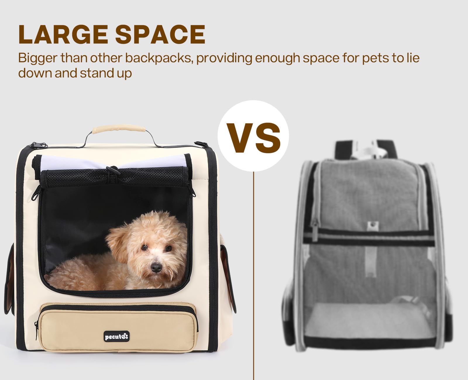 Pecute Cat Carrier Backpack Pet Carrier Backpack Widen Large Space, Stable Pet Backpack For Cat Small Dog, Ventilated Pet Backpa