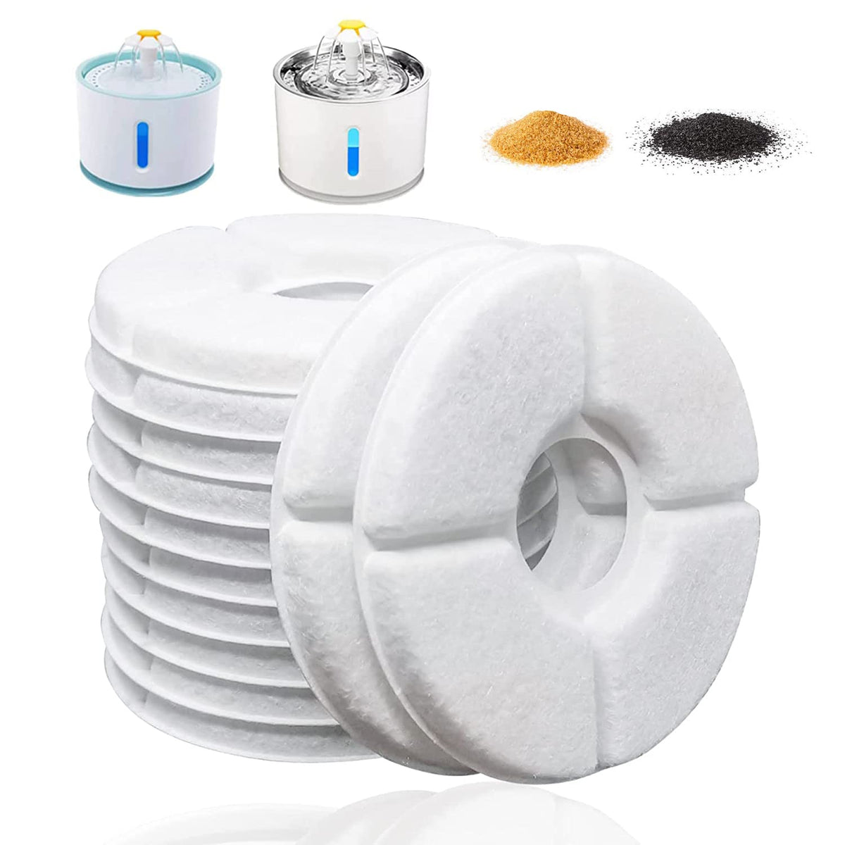 16 Pack Cat Water Fountain Filters, Cirfifth Triple Filtration System Pet Cat Fountain Filter Replacement For 84Oz/2.5L Automati