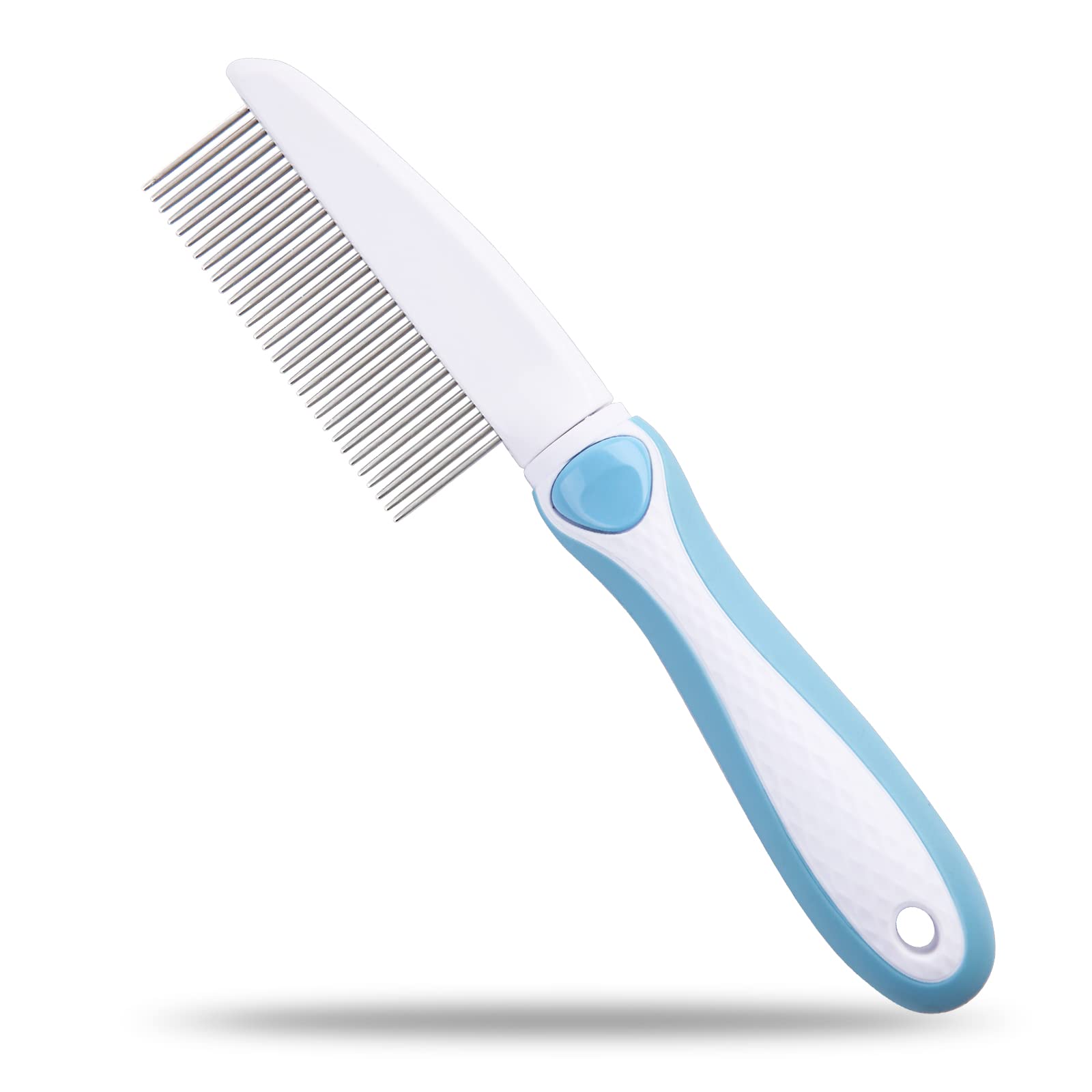 Professional Stainless Steel Grooming Comb For Dogs & Cats - Detangler For Long/Curly Hair, Removes Tough Mats, Knots & Tangles 