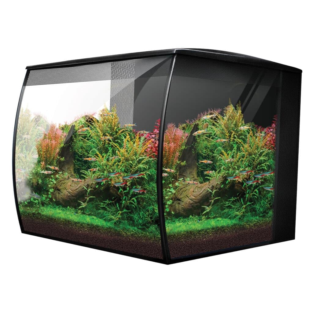 Fluval Flex 2.0 Aquarium Kit - Freshwater Fish Tank with Curved Glass - Includes 7500K LED Light, Lid and 3-Stage Filtration Sys