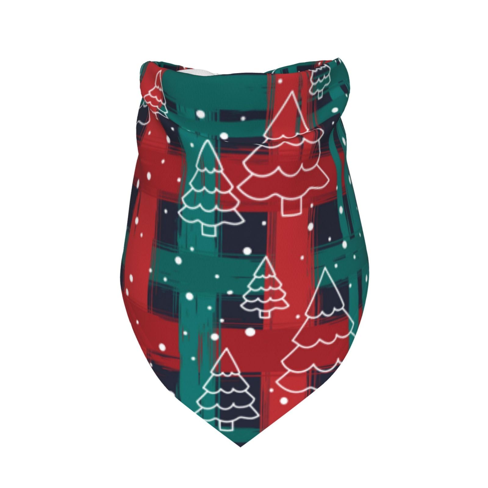 White Christmas Trees Red Green Check Dog Bandana Scarf Triangle Bibs Pet Accessories Cat Kerchief