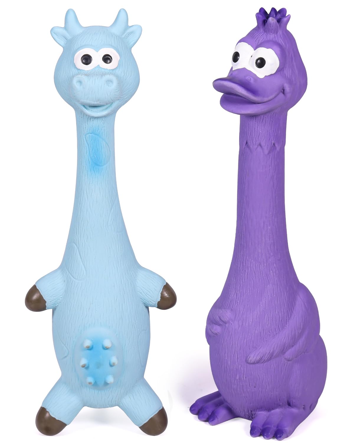 SCHITEC Squeaky Dog Toys, [2 Pack] Squawking Latex Toy with Interactive Squeaker, Squeak Rubber Duck Chicken for Medium Small Do