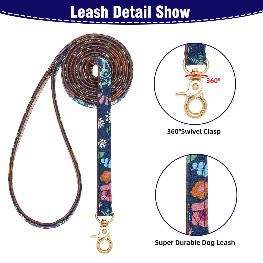 Expawlorer Classic Plaid Dog Bow Tie And Bandana Collar With Bell And Tangle Free Leash, Adjustable For Small Dogs, Cats, Puppie