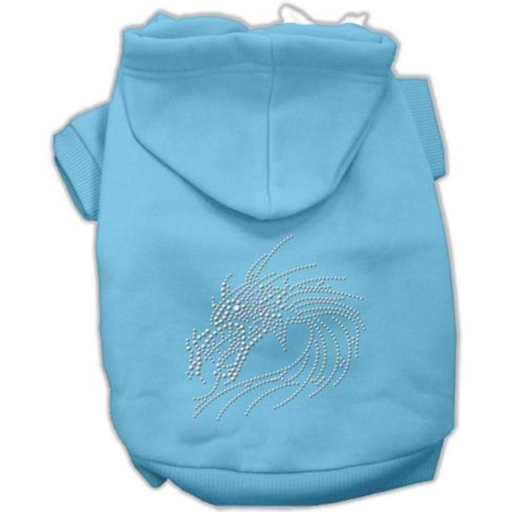 Pet, Dog & Cat Hoodie Rhinestone, &quot;Dragon&quot; Baby Blue SM (3-6 lbs.)