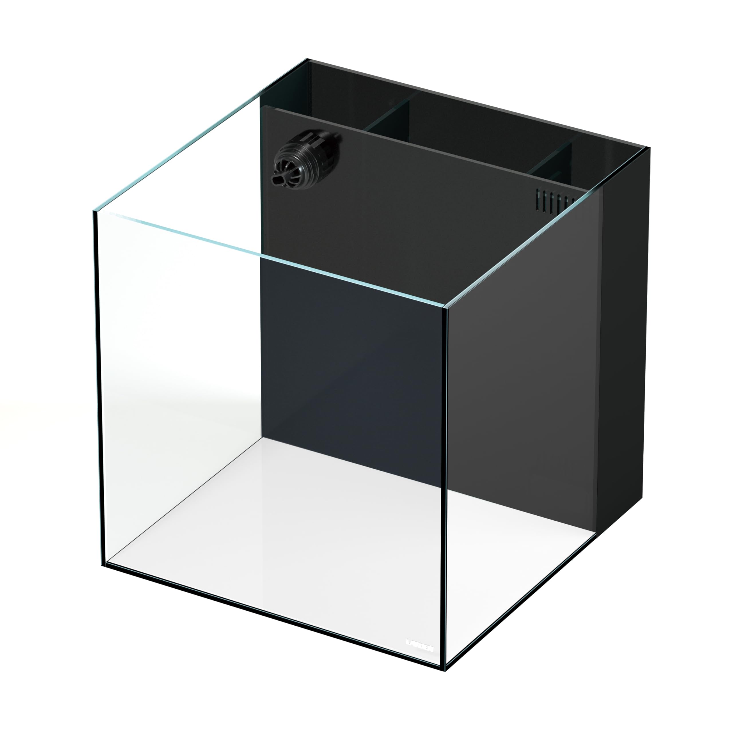 Landen 40C 11 Gallon Ultra Clear Glass Rimless Low Iron Aquarium Tank With Rear Filtration Chamber(Return Pump Included) For Sal