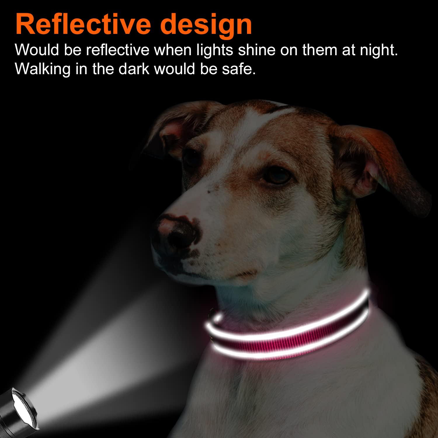 Joytale Reflective Dog Collar,Soft Neoprene Padded Breathable Nylon Pet Collar Adjustable For Extra Large Dogs,Hotpink,Xl