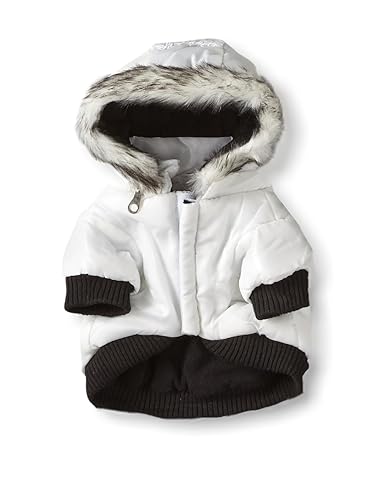 Pet Life Dpf00202 Metallic Ski Parka Dog Coats With Removable Hood, X-Small, White
