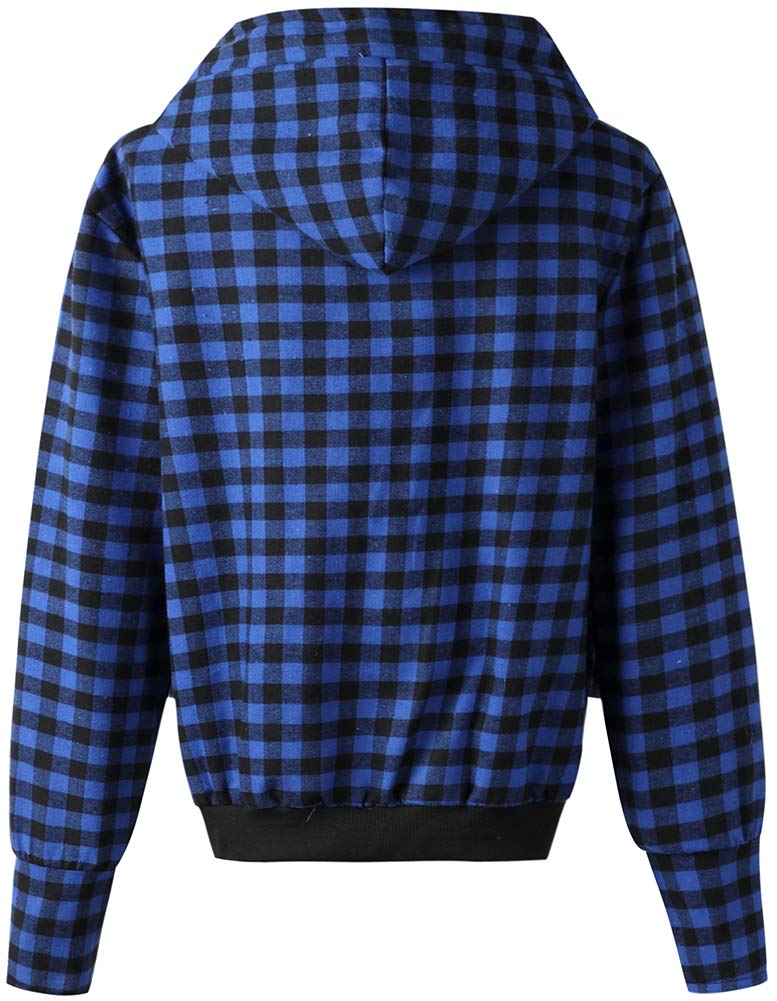 Jomago Womens Pet Carrier Thin Hoodies Kitten Puppy Pouch Shirts Animal Holder Hood Long Sleeve Sweatshirt Plaid Blue