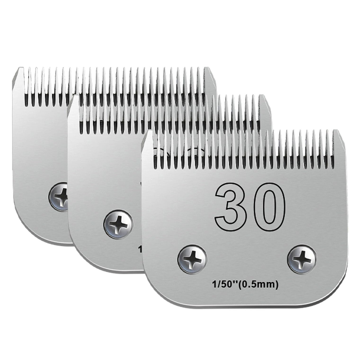 30 Blades For Dog Grooming Blades Compatible With Andis,Oster A5,Wahl Km10 Dog Clippers,Size-#30, 1/50-Inch Cut Length (0.5Mm)(3