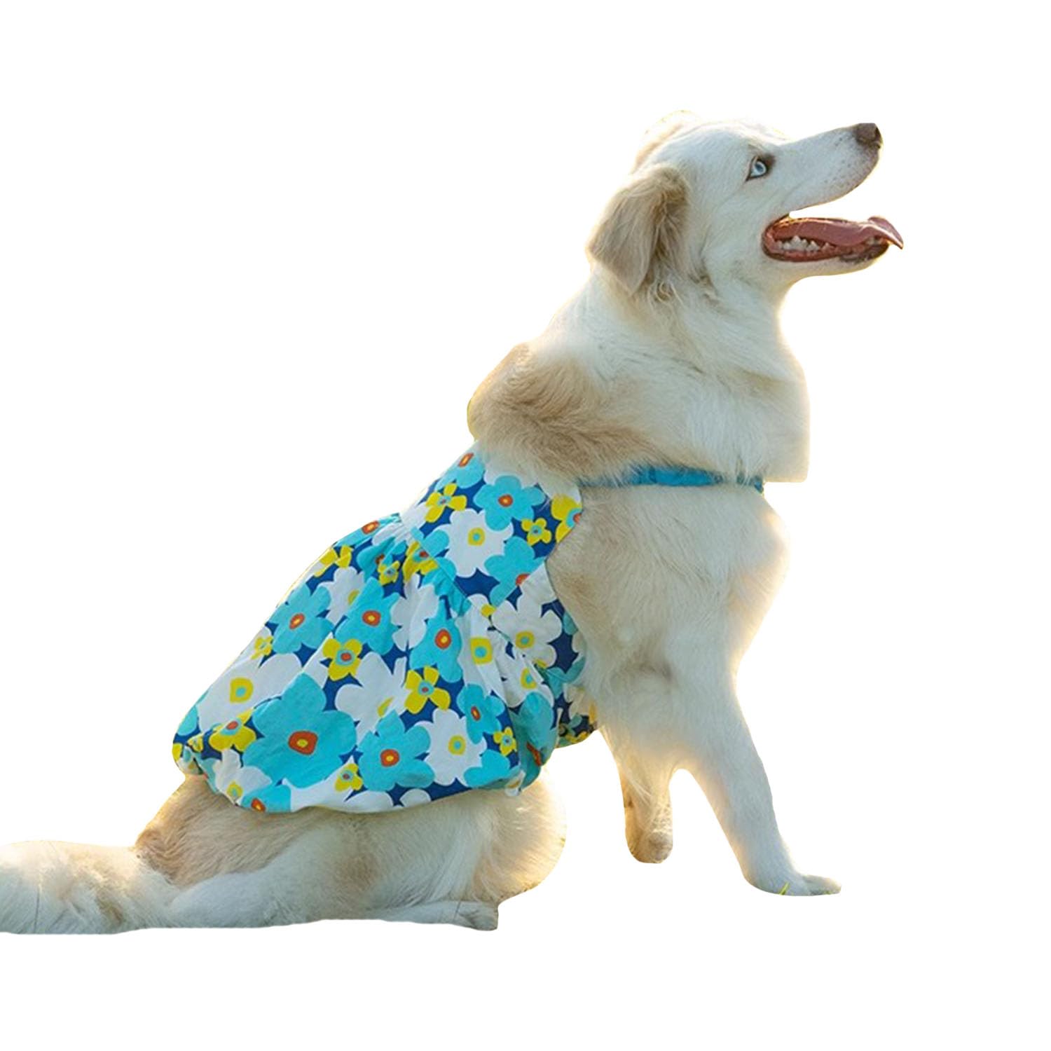 Fladorepet Large Dog Princess Dress,Floral Dog Wedding Birthday Holiday Dress For Medium Large Dogs Girl,Spring Summer Dog Cloth