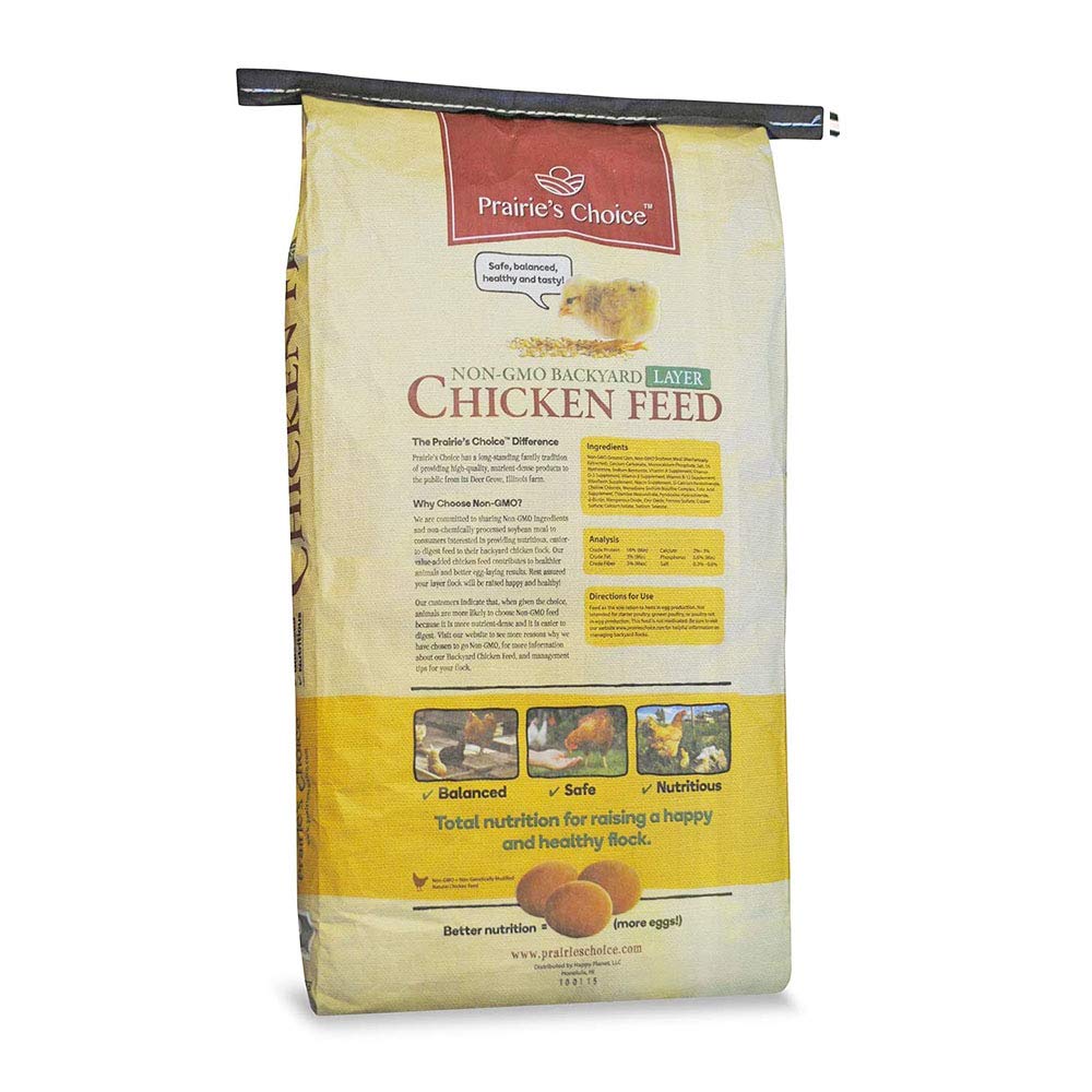 Prairie's Choice Non-GMO Chicken Feed - Layer Formula, 25lbs, Model L-25