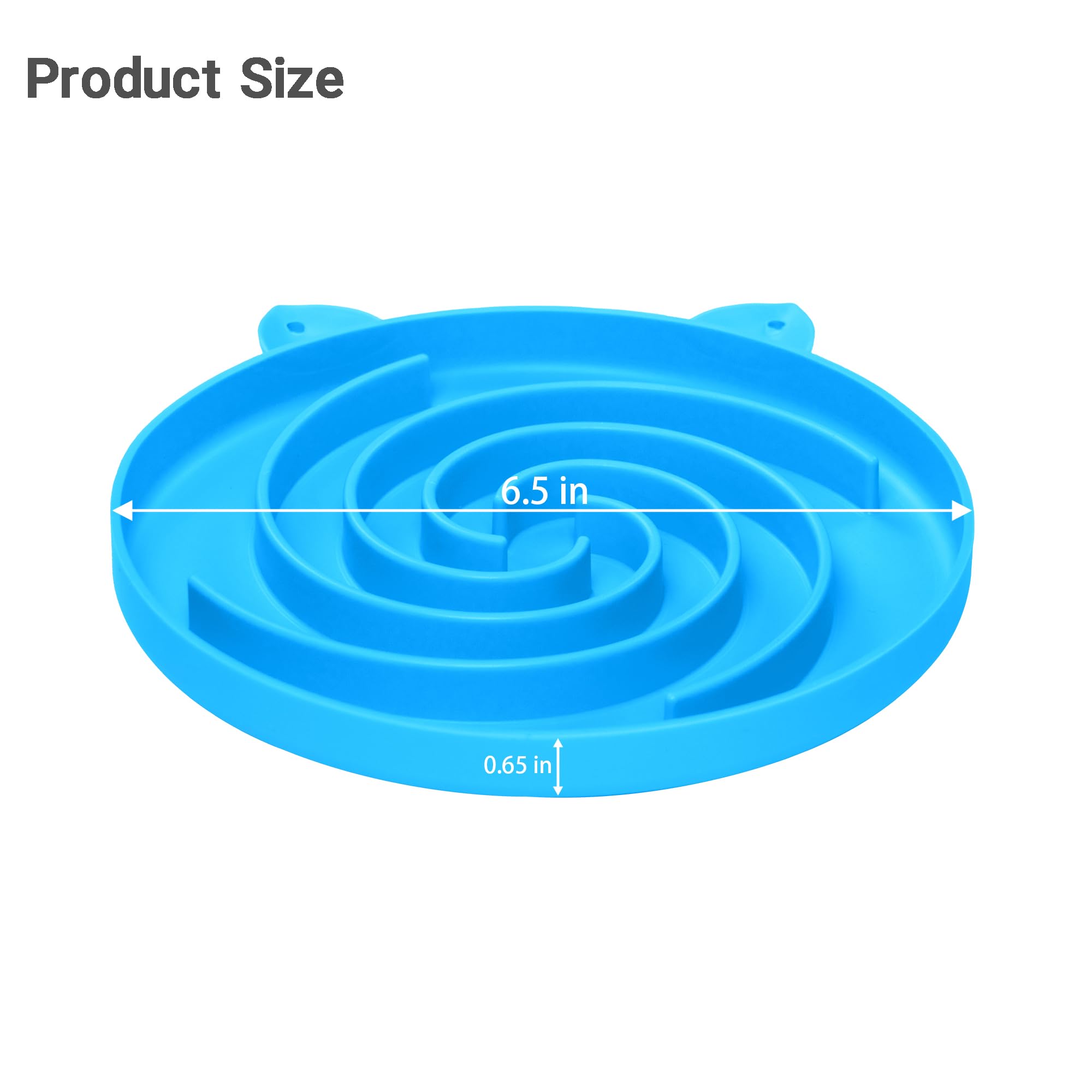 Bifeaw Slow Feeder Cat Bowl, Easy to Clean Silicone Bowl, Ideal for Dry and Wet Food (Yellow and Blue)