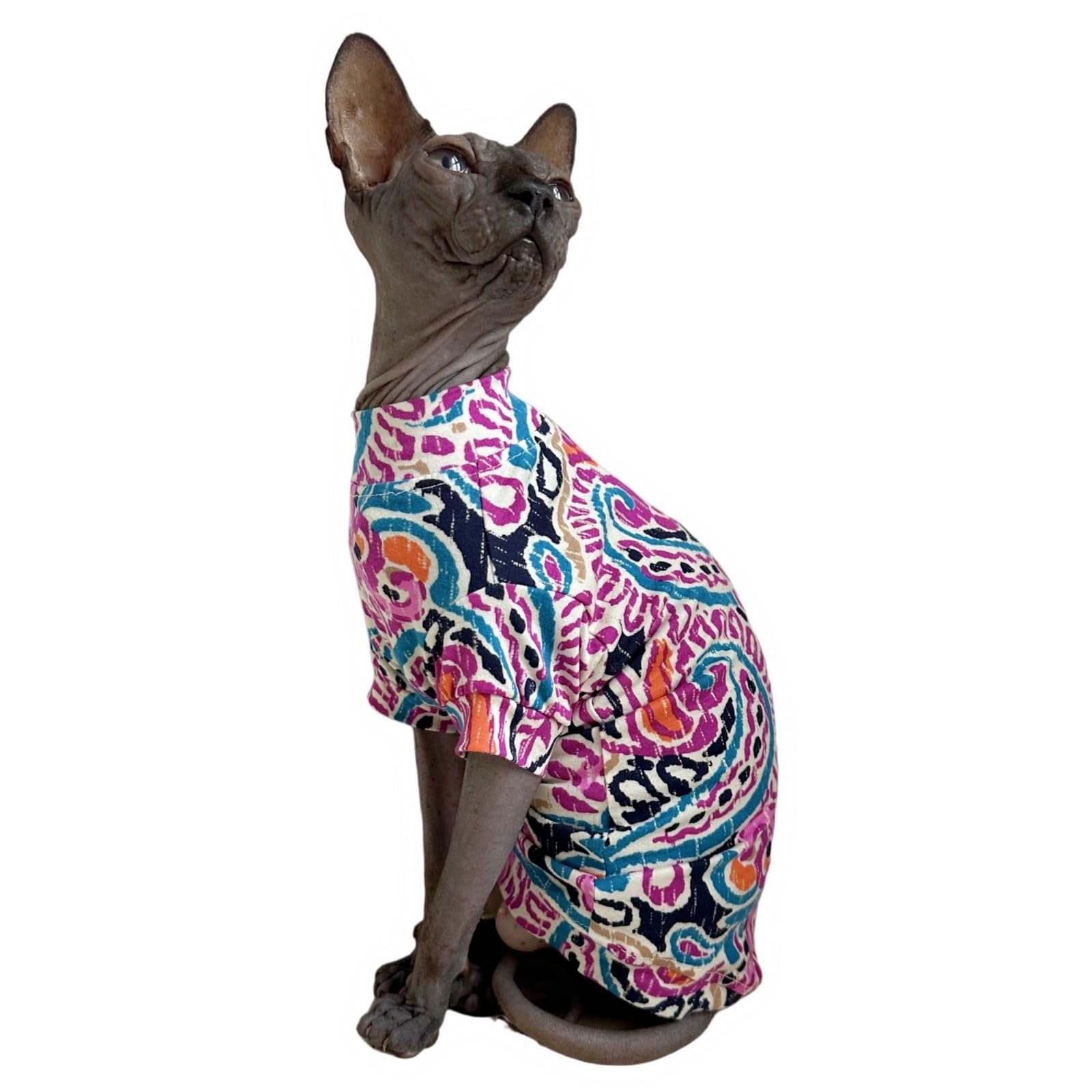 Limited Edition Sphynx Cat T-Shirts Elastic Hairless Cat Sweatshirt Pet Kitten Clothes Round Collar Kitten Shirts Vest Cats & Sm