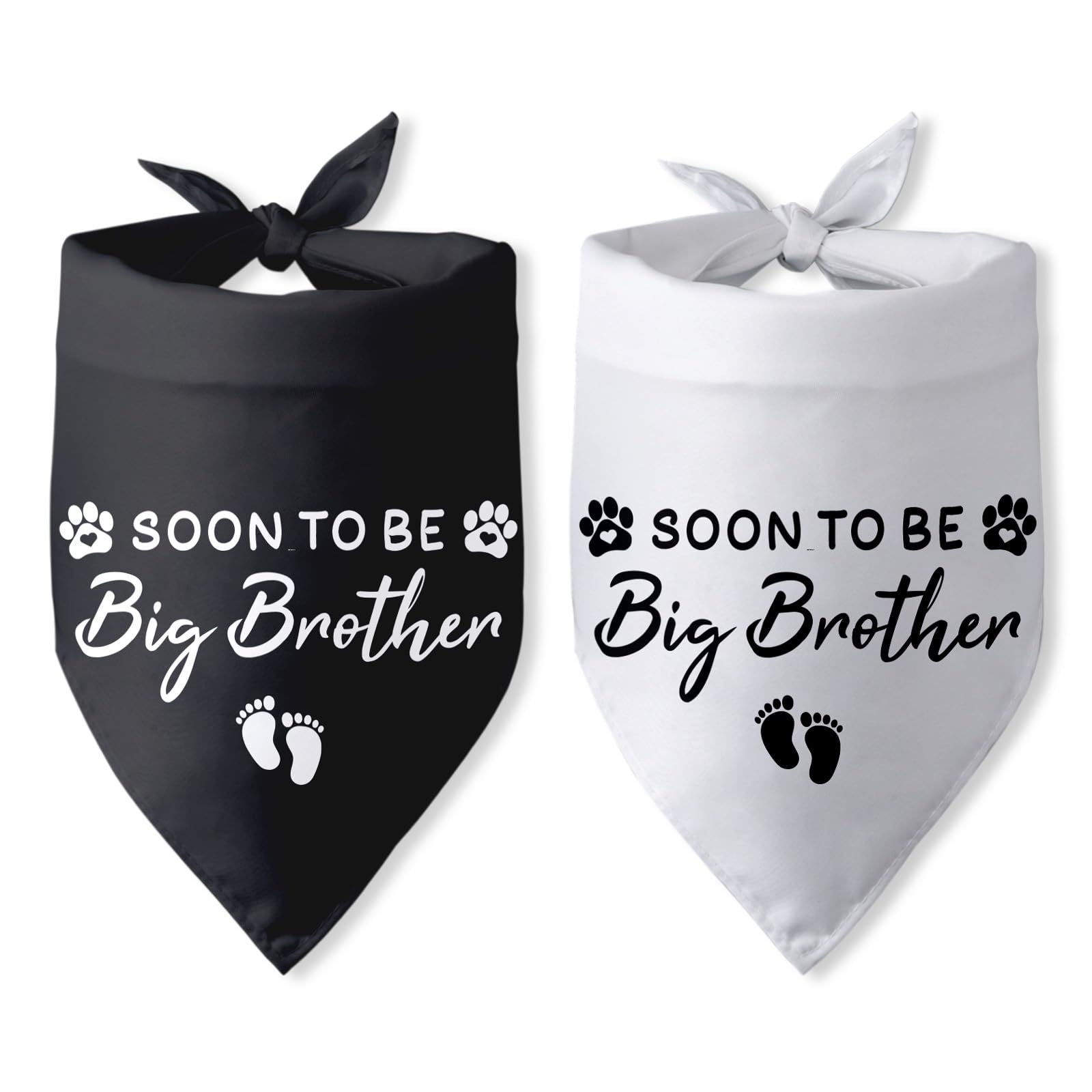 2 Packs Soon To Be Big Brother Triangle Scarf - Gender Reveal Dog Bandana Accessories For Large, Medium & Small Dogs