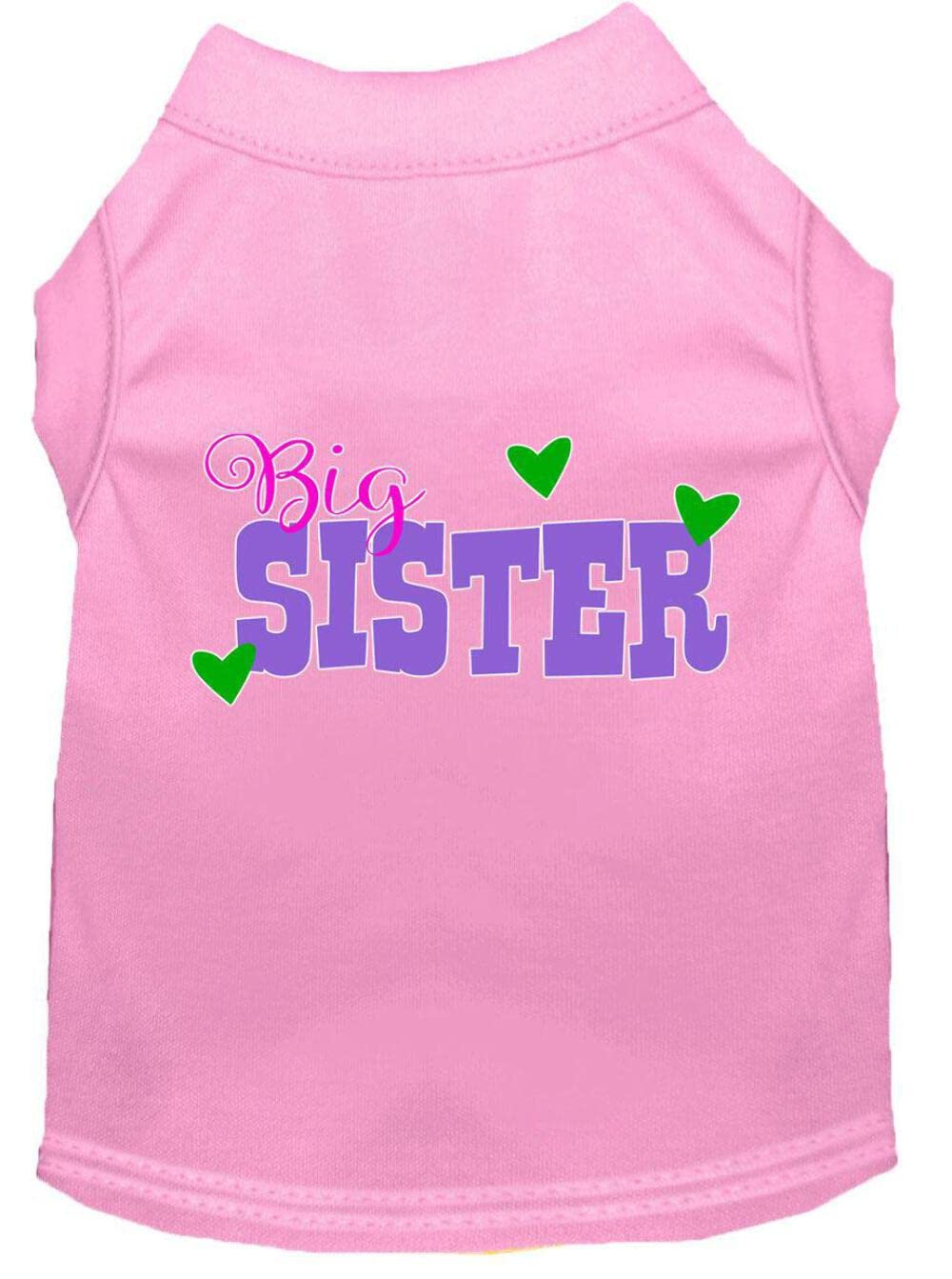 Pet Dog & Cat Shirt Screen Printed, &quot;Big Sister&quot; Light Pink SM (3-6 lbs.)