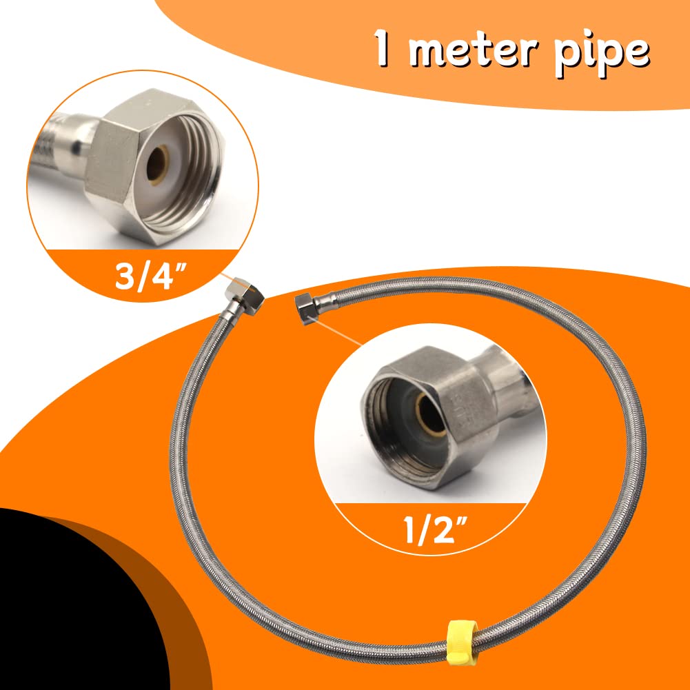 APlayfulBee Stainless Steel Automatic Livestock Waterer Bowl with Float Valve & Hose for Cattle, Horses, Goats & Sheep