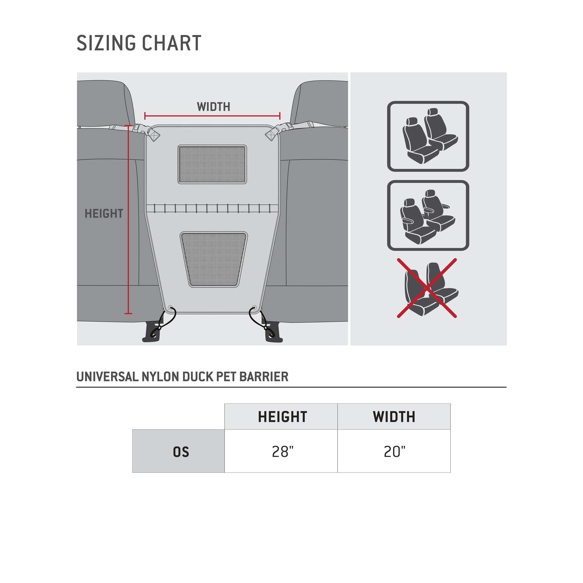 Carhartt Universal Nylon Duck Pet Barrier, Durable Pet Barrier with Rain Defender Durable Water Repellent, Black