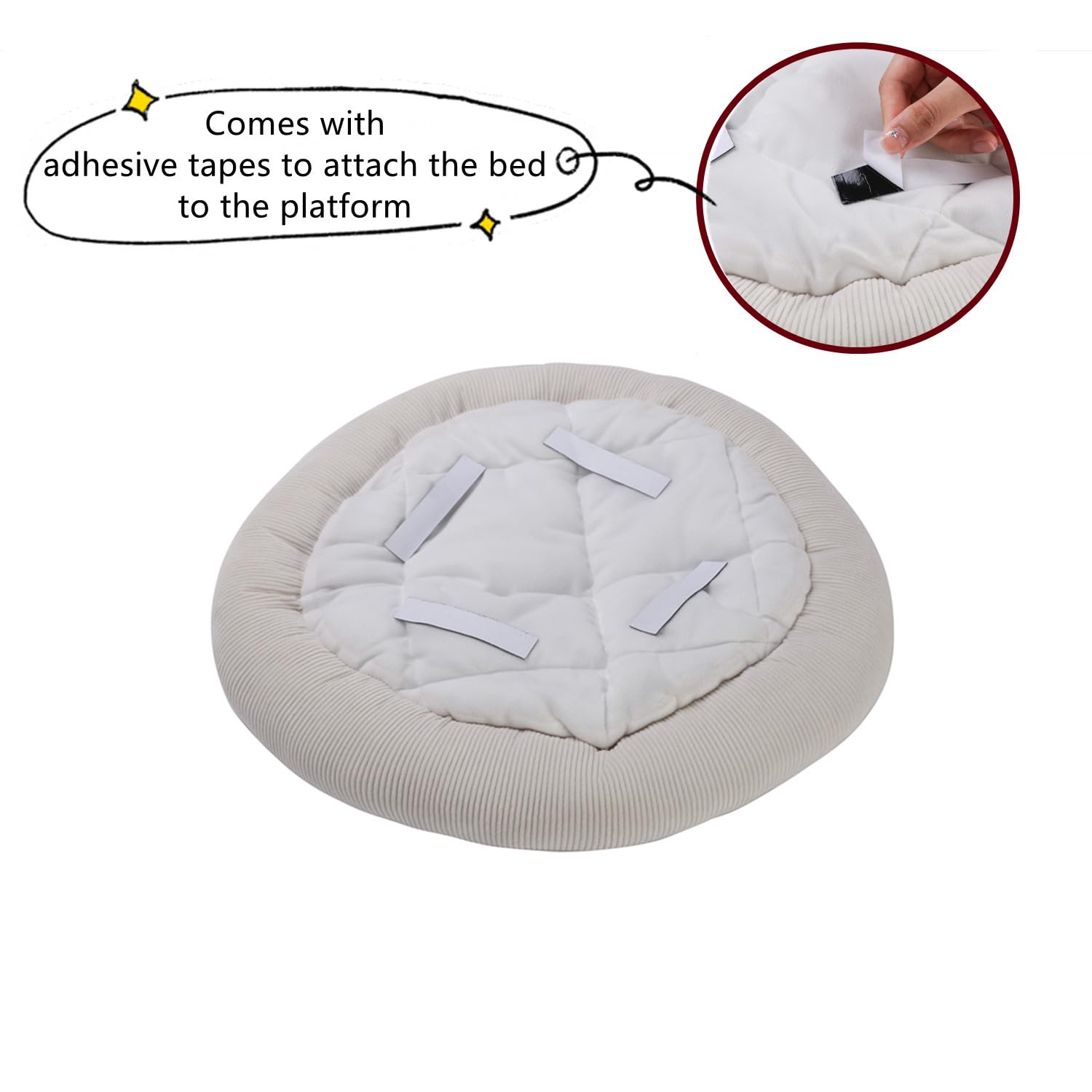 Shengocase Round Cat Tree Tower Accessories Replacement Parts, Round Donut Cuddler Cat Cushion Dog Bed Add-Ons For Plaform Perch