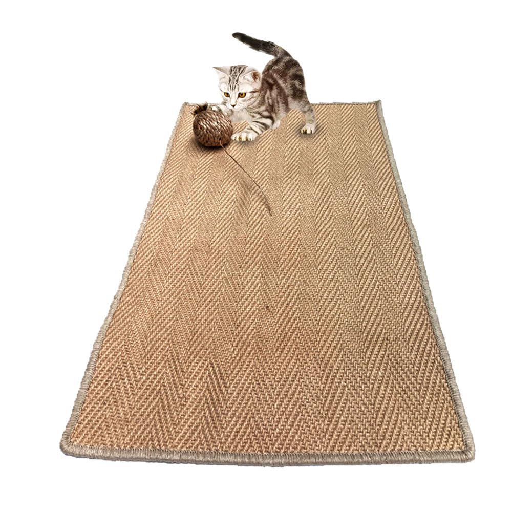 Mats Avenue Cat Kitten Scratcher Pad/Claws Mat Sleeping Pad Soft With Interactive Catnip Ball 40X60 Cm Beige Color For All Cat B