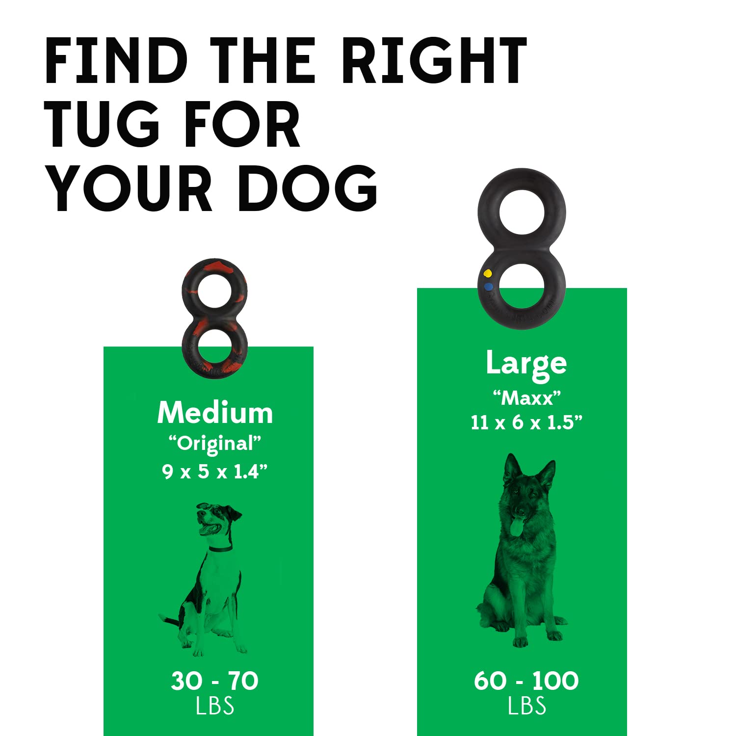 Goughnuts — Dog Toys For Aggressive Chewers | Virtually Indestructible Pull Toy For Medium Breeds Such As Pit Bulls And German Shepherds | Heavy Duty Tug Dog Toy | Black