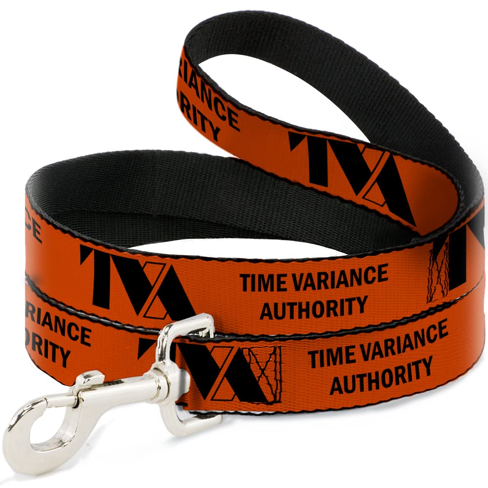 Dog Leash Loki Series Tva Time Variance Authority Text Orange Black 4 Feet Long 0.5 Inch Wide