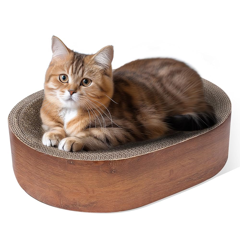 Comsaf Cat Scratcher Bed, Corrugated Cardboard Cat Scratch Bed Lounge Durable Long Lasting, Cat Scratch Pad Cat Scratching Board
