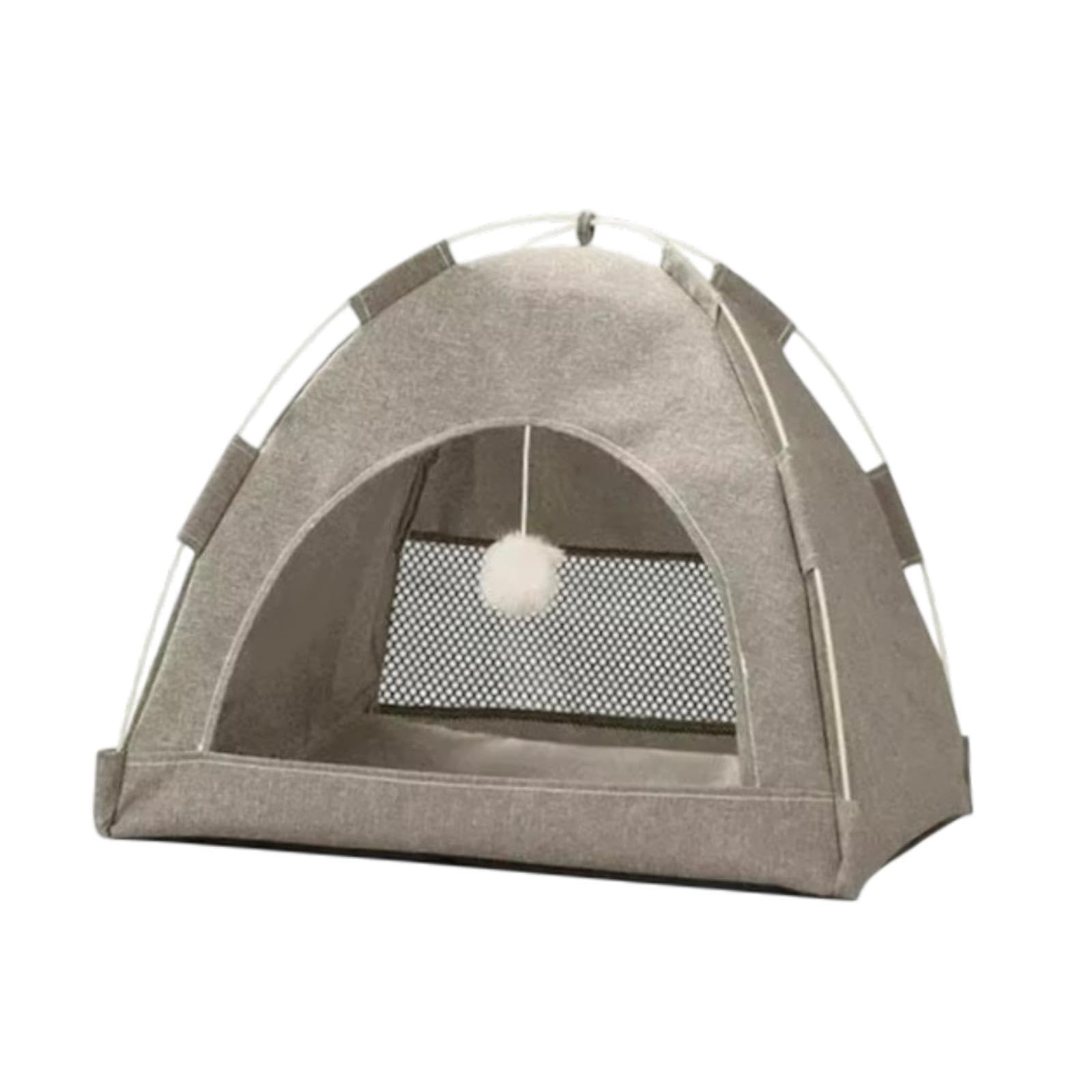 SHOPORA Pet Cat Tent Washable Soft Nest Folding Puppy Tent for Kitten Rabbit Outside Gray | Pet Supplies | Cat Supplies | Beds