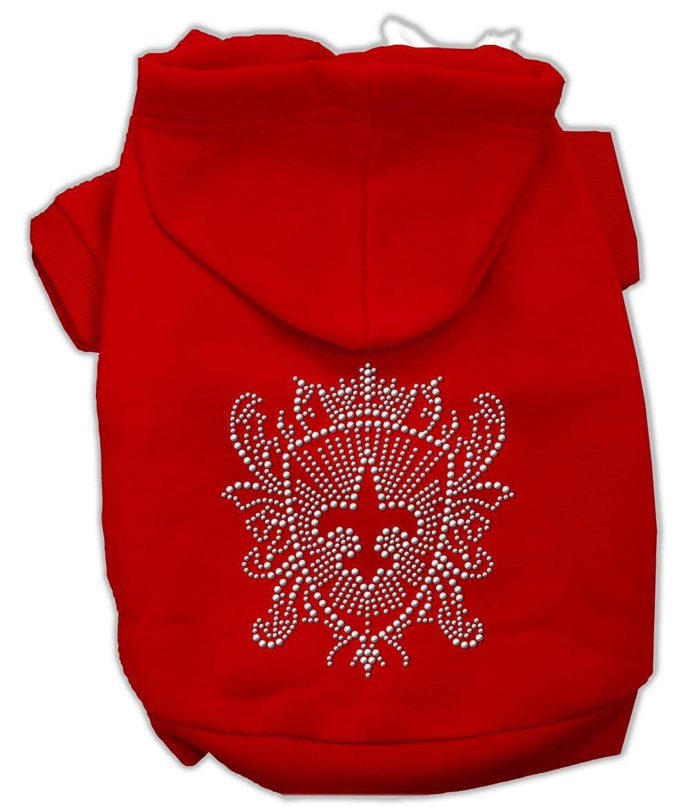 Mirage Pet Products 20-Inch Rhinestone Fleur De Lis Shield Hoodies, 3X-Large, Cream