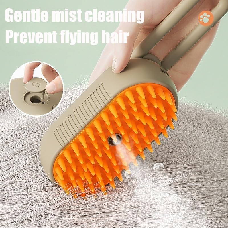 Naisi Cloud Care Cat Brush, 2024 Best Cat Steam Brush, Pet Steam Cat Brush, 3-In-1 Self-Cleaning Cat Brush With 360 Rotating Arm