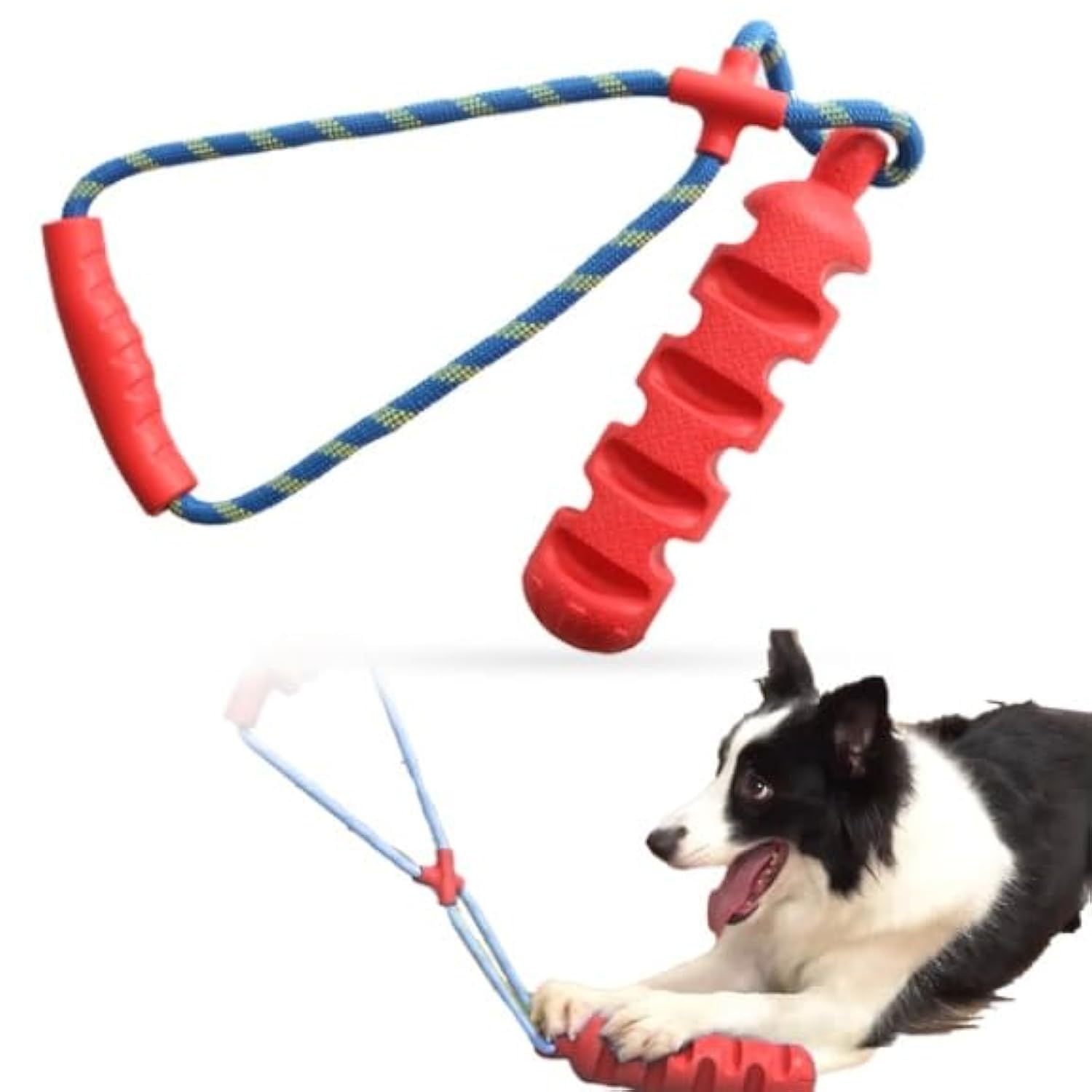 Pawsindia Natural Latex Rubber Dog Chew Toys For Aggressive Chewers Durable Interactive Fetch & Chew Safe Play Toy, 9 Inches, Re