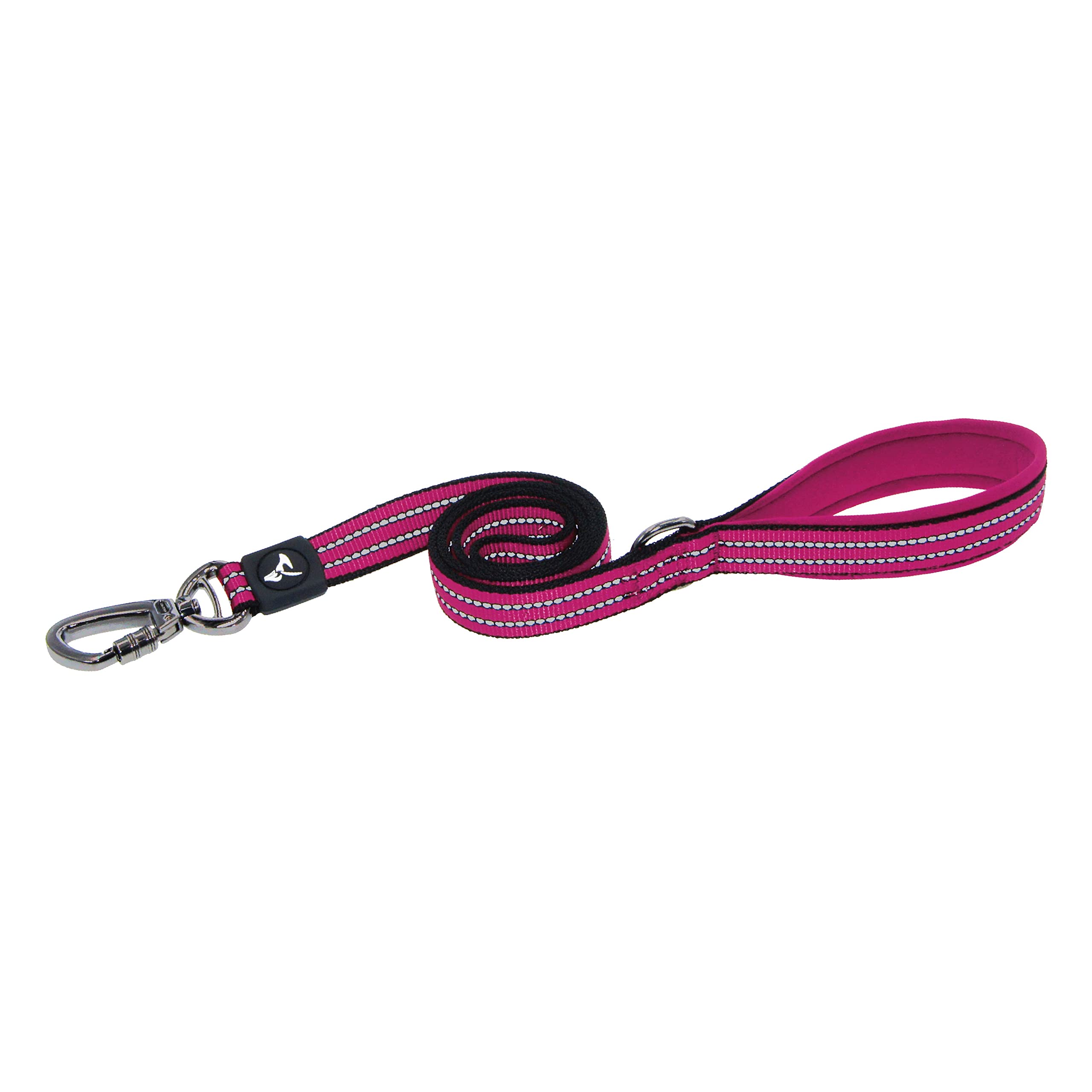 Kruz Pet 4' Long Reflective Heavy Duty Click Lock Hook Leash Strong, Secure Nylon Safety Lead With Locking Carabiner Clip - Pet