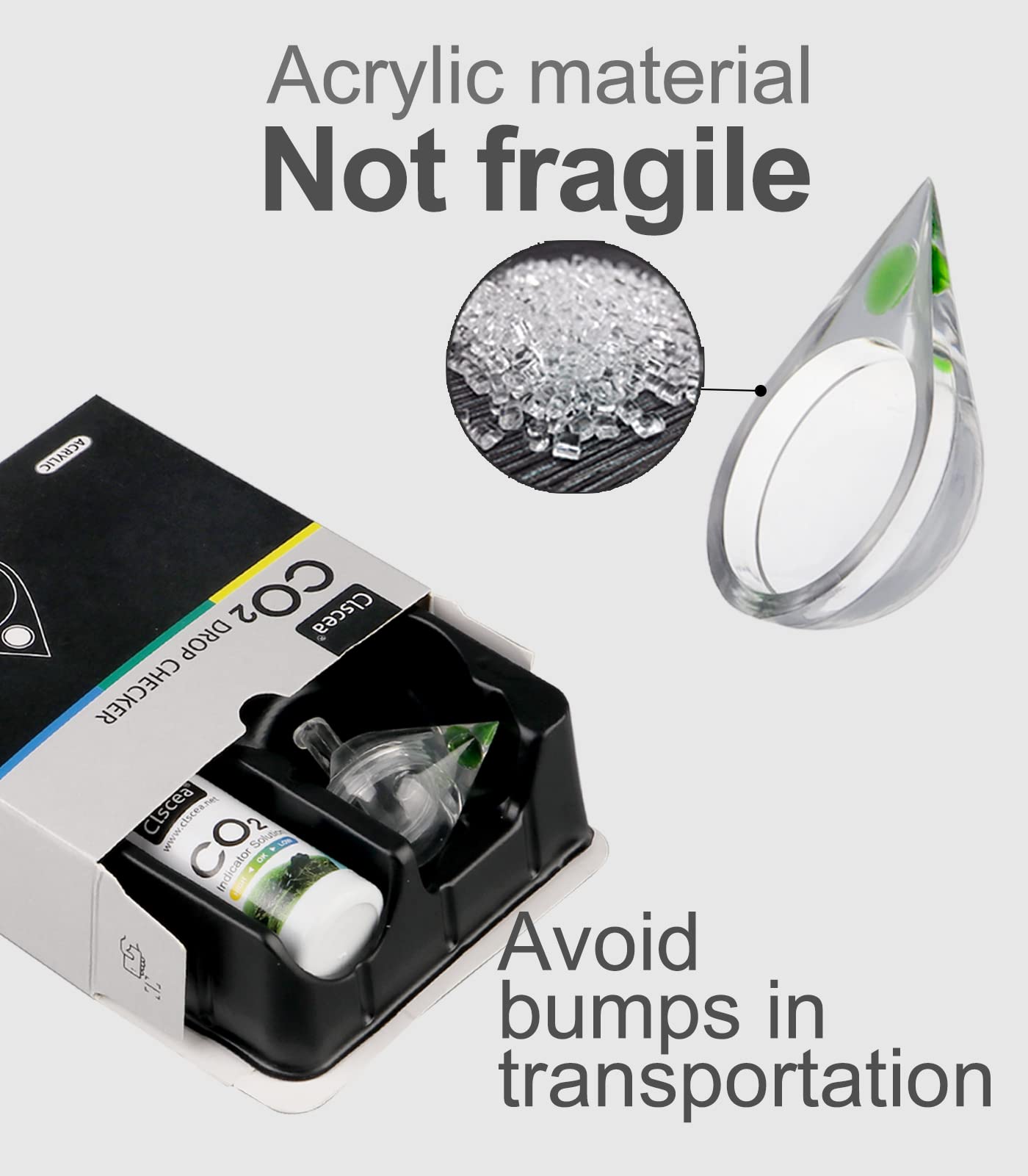 Clscea Aquarium Co2 Acrylic Drop Checker Co2 Indicator (Tear Drop & 15Ml)