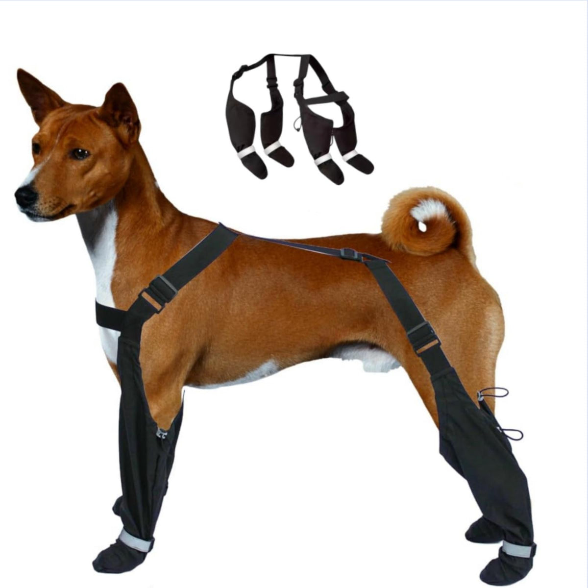 Dog Suspender Boots - Anti-Slip Suspender Boots For Dogs, Dog Boots With Suspenders, Dog Paw Boot Leggings Shoes For Winter Snow