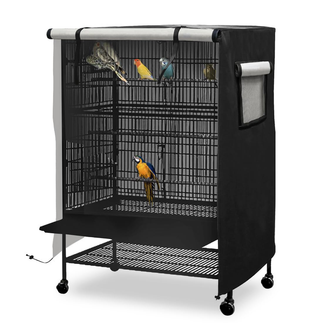 Universal Bird Cage Cover, Dark Colored Drape For Animal Crate, Waterproof & Washable Night Cover For Cages, Distraction And Light Eliminator For Mink, Totoro, Parakeets, Parrot (Xl - 38”L×23”W×51”H)