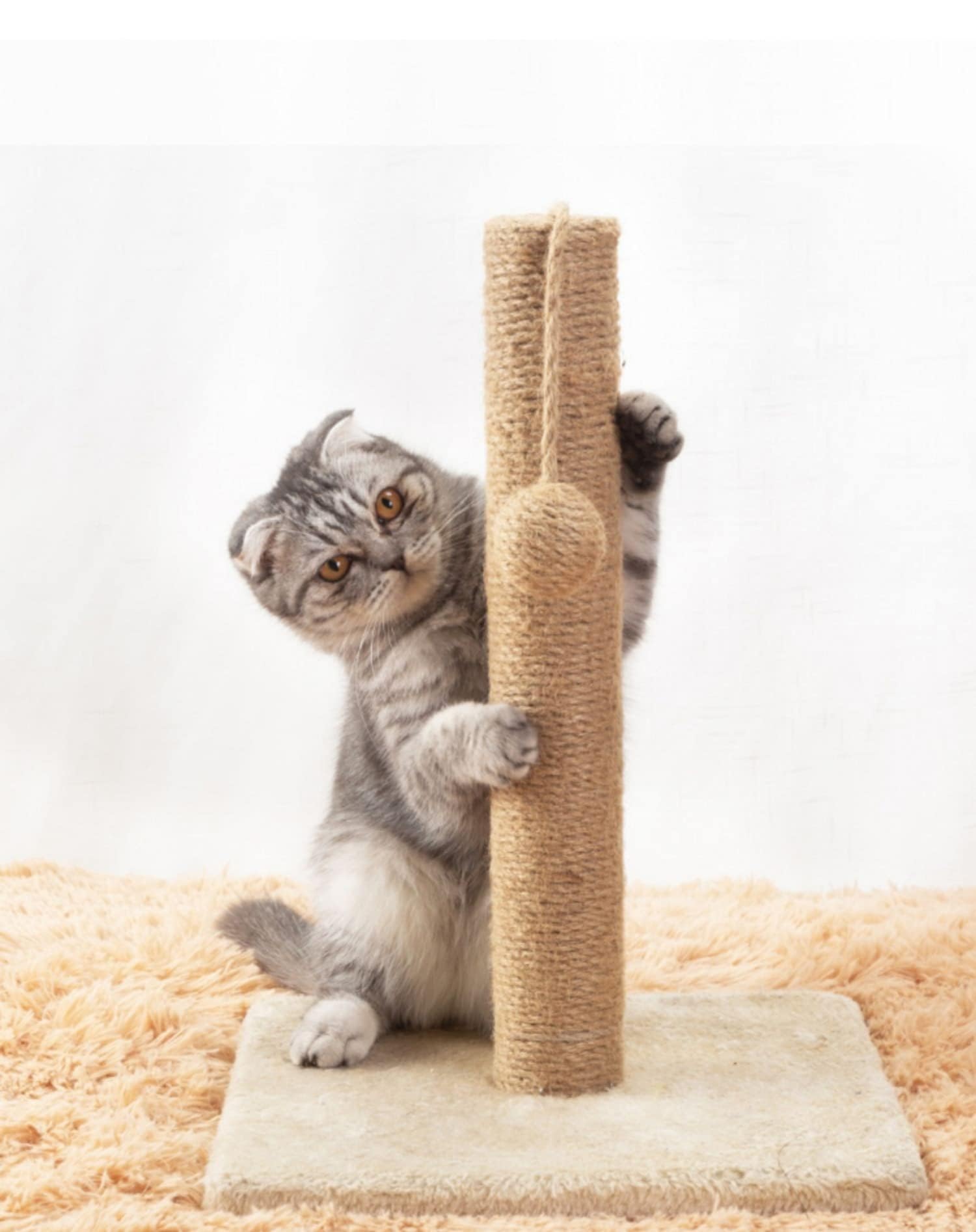 Nature Hemp Rope,1/4Inch Heavy Duty Jute Twine For Cat Tree And Tower, Diy Scratcher Scratching Post Replacement, Pad, Crafts Gardening Hammock Home Decorating(164Ft)