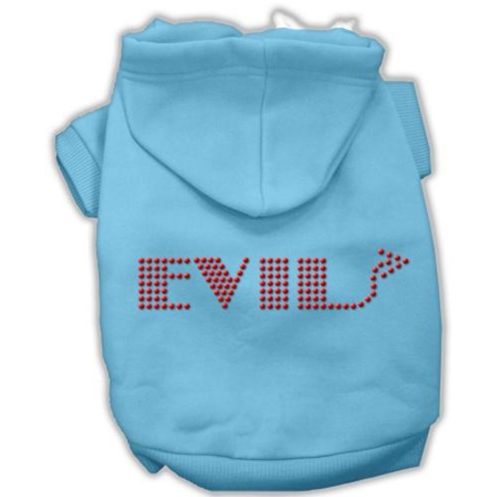 Pet, Dog & Cat Hoodie Rhinestone, &quot;Evil&quot; Baby Blue 3XL (25-35 lbs.)