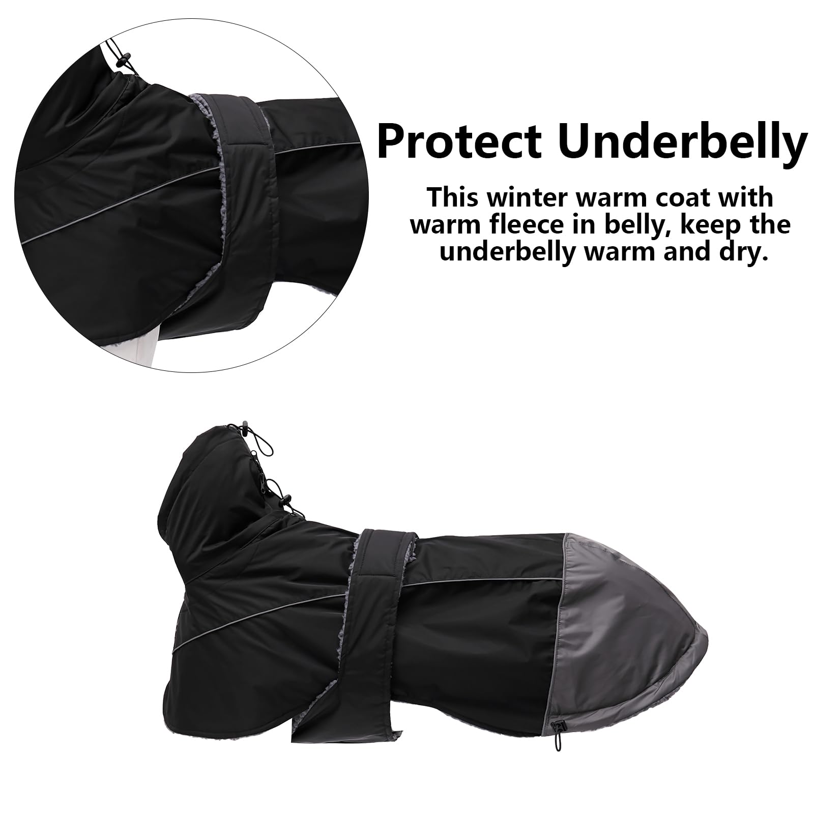 Greyhound Lurcher Winter Coat, Whippet Jacket With Padded Fleece, Water Resistant Dog Snowsuit With Adjustable Bands And High Re