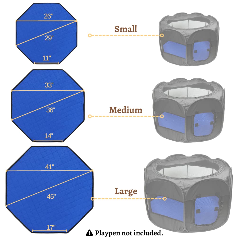 Tierecare Dog Playpen Mat Pee Pad For Puppy Cat Octagon Shape Non-Slip Washable Whelping Pads Leakproof Potty Training Pads Reusable Absorption Pet Cage Liner