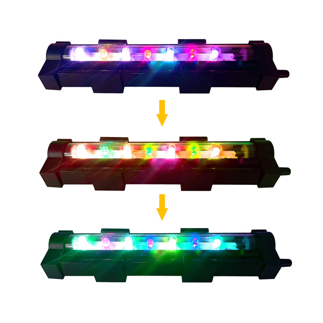 Pulaco 1 Watt Aquarium Fish Tank Air Stone With Automatic Color Changing Led Light For Small Fish Tank Air Pump