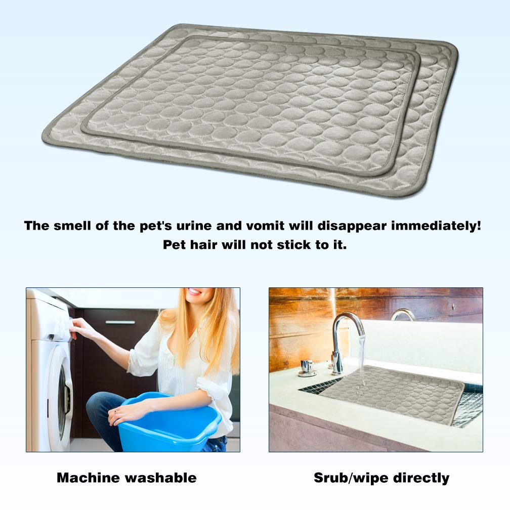Meilimiyu Washable Dog Cooling Mat - Ice Silk Pet Self Cooling Pad Blanket For Indoor & Outdoor Car Seats