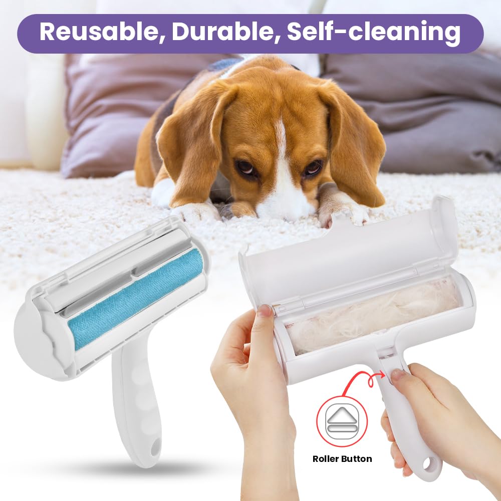The Goclick Roller Pet Hair Removal Tool Effortlessly Removes Dog And Cat Hair From Furniture, Clothes, And More. Durable, Easy