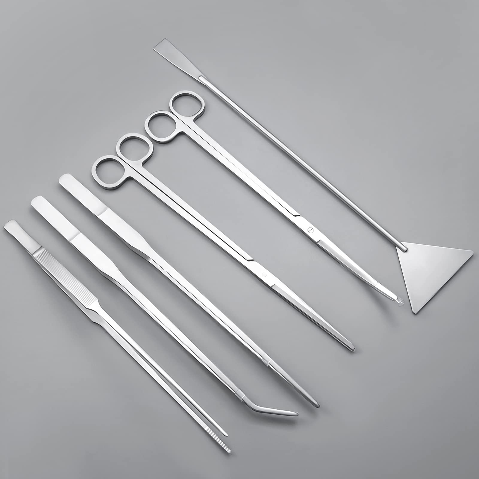 Hosmide Aquatic Plant Tweezers Scissor Spatula Tool Complete Set of 6 for Aquarium Tank Nourishing Stainless Steel 30cm Aquarium