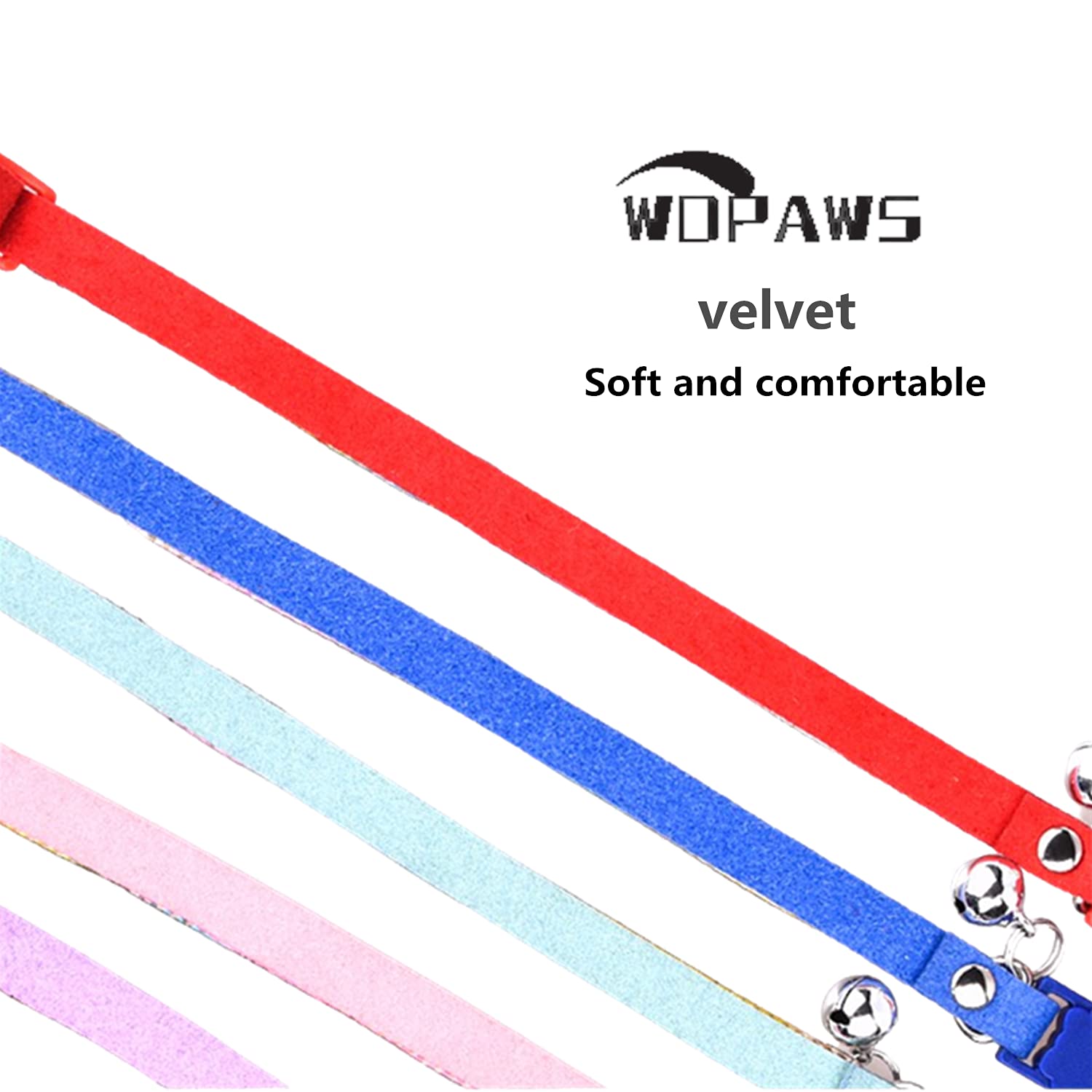 Wdpaws Cat Collar Breakaway Bling Diamond Rhinestone With Bell Adjustable For Cats And Kitten Girl Boy (Red)
