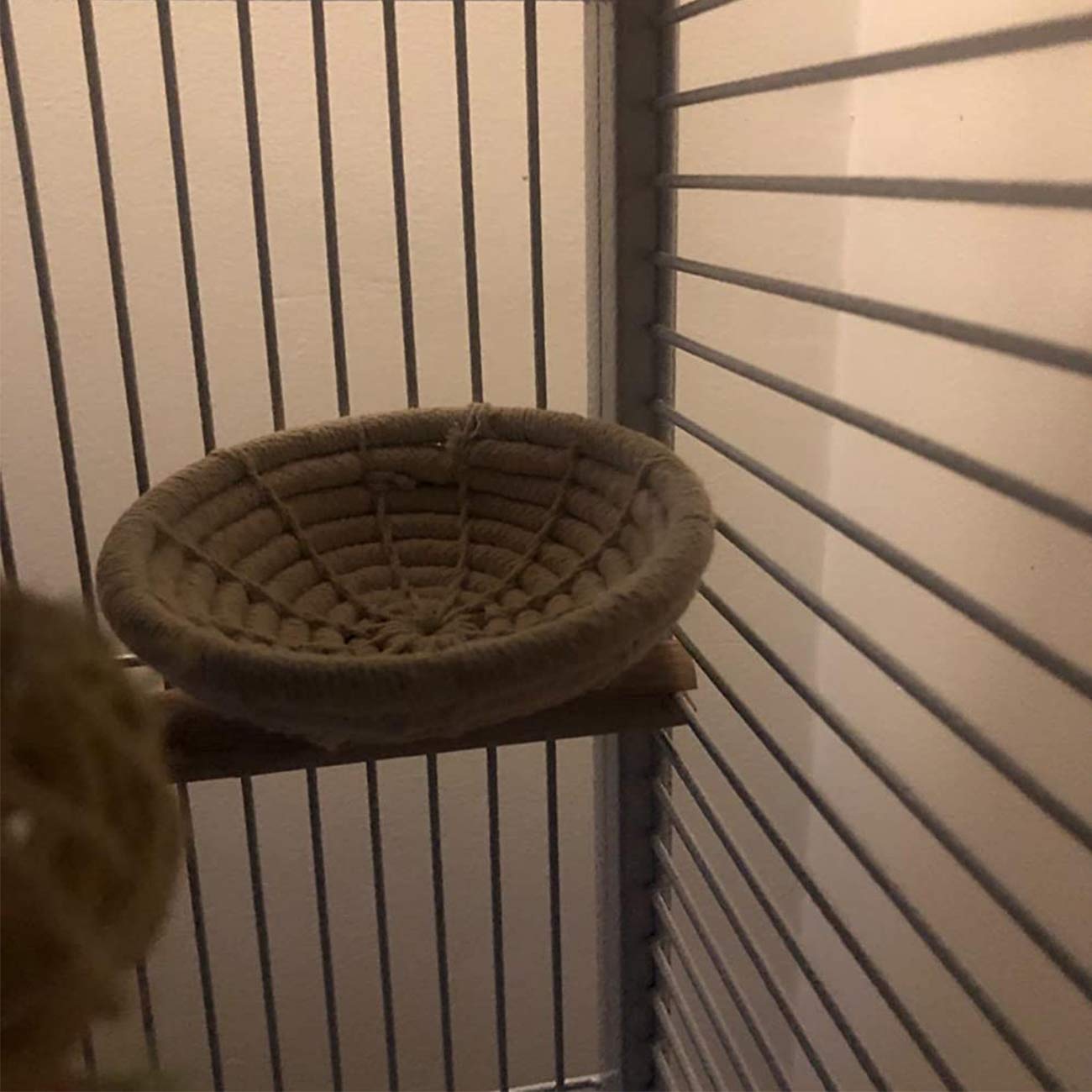 Orgrimmar Handmade Cotton Rope Bird Nest Breeding Nest Hatch House Cage For Budgie Parakeet Cockatiel Parakeet Conure Canary Finch Lovebird Small Parrot (1 Pc)