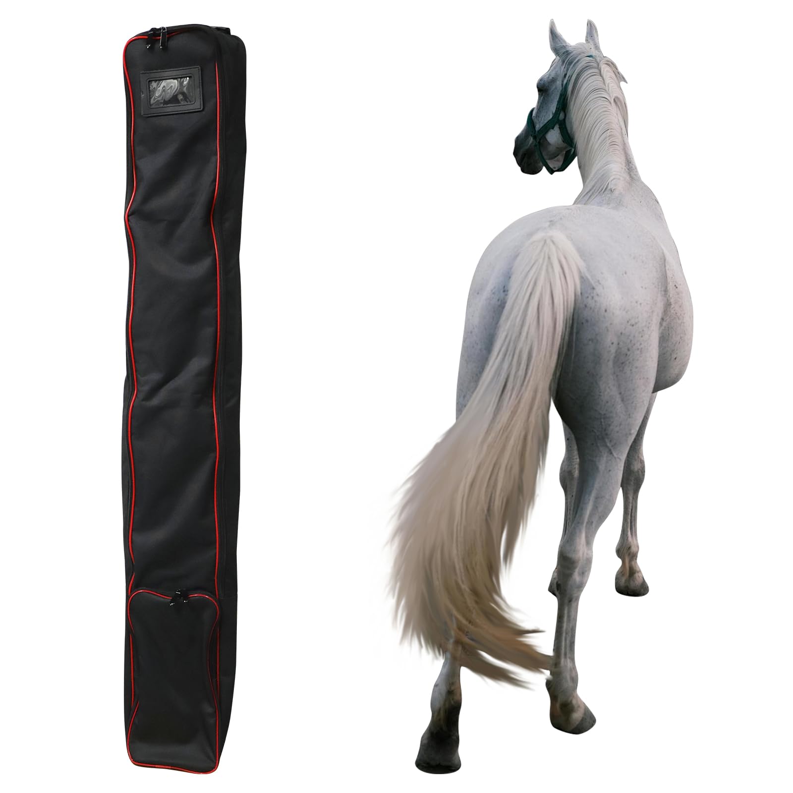 Asooll Horse Tail Extension,Horse Harness Bag,Black