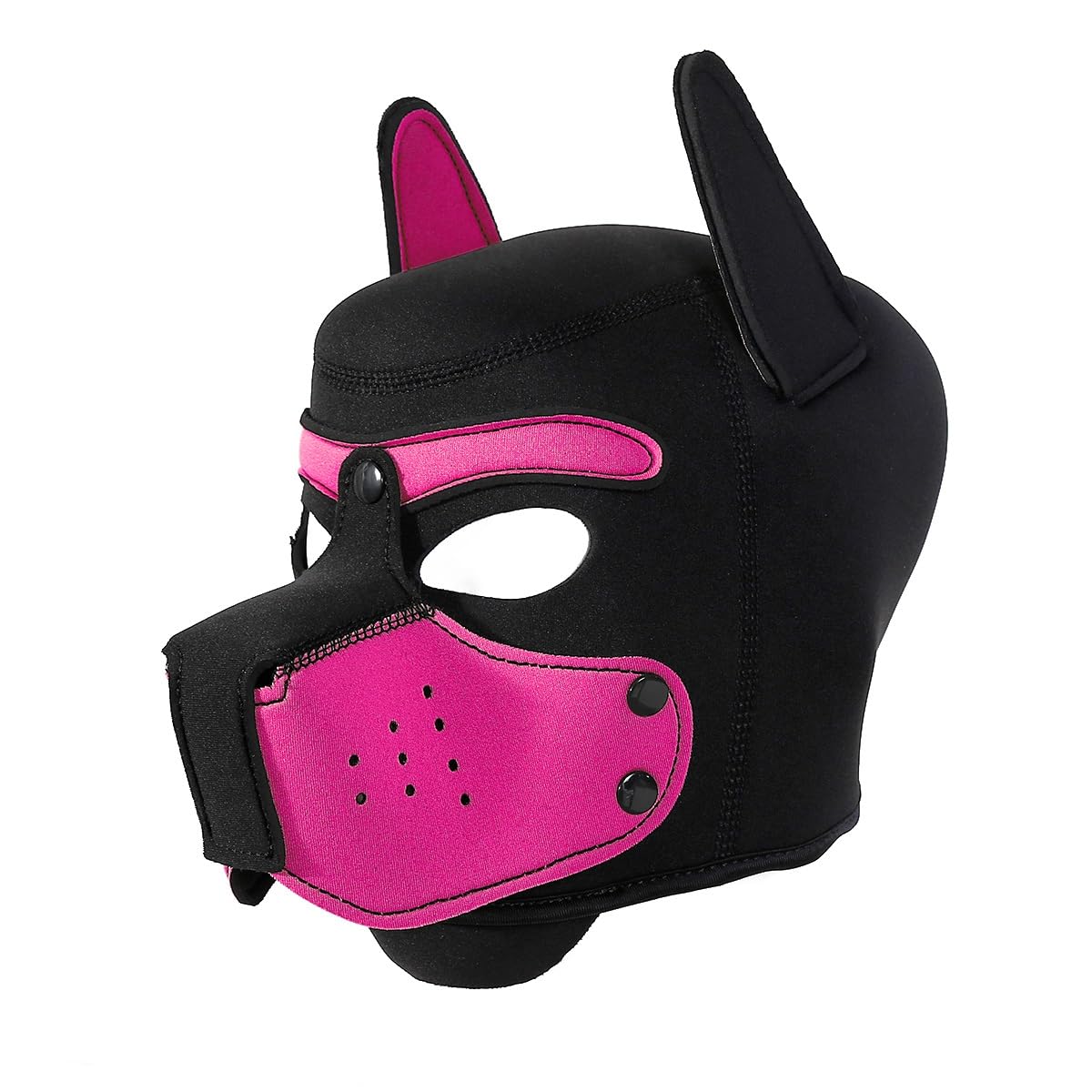 Neoprene Puppy Face Muzzle Dog Removable Full Face Pup Hood Mask (Rose, One Size)